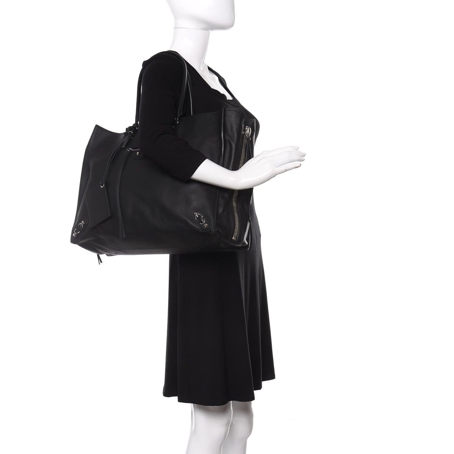 Balenciaga Supple Calfskin Papier A4 Zip Around Tote Black 2 of 8