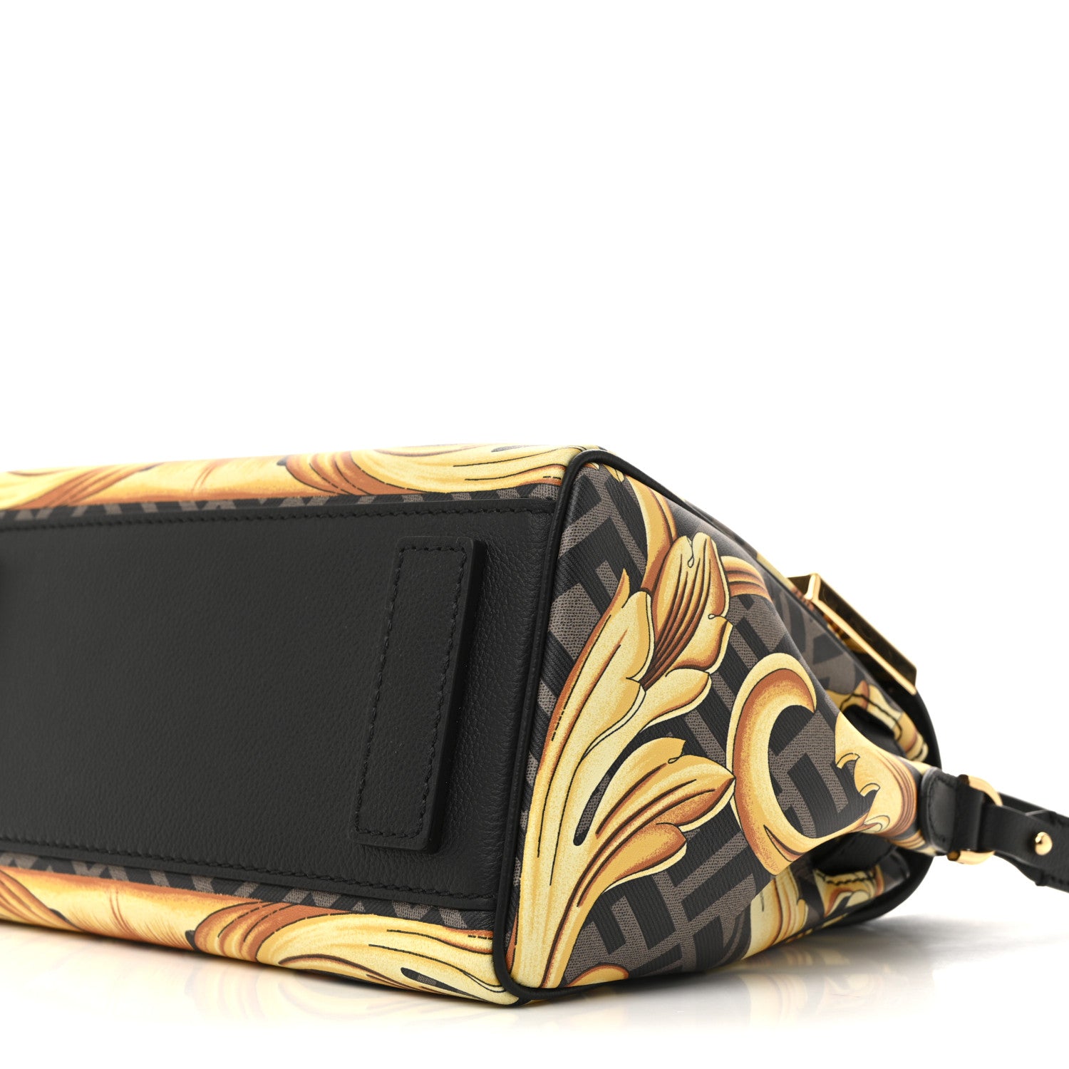 Versace X FENDI Grained Calfskin Fendace La Medusa Medium Top Handle Bag Black Multicolor 9 of 9