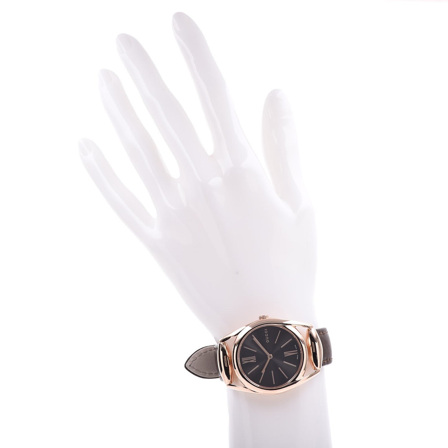 Stainless Steel Calfskin 34mm Horsebit Quartz Watch Brown