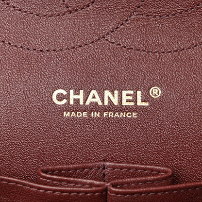 Chanel Lambskin Quilted Tri-Color Jumbo Double Flap Orange Burgundy Yellow 6 of 14