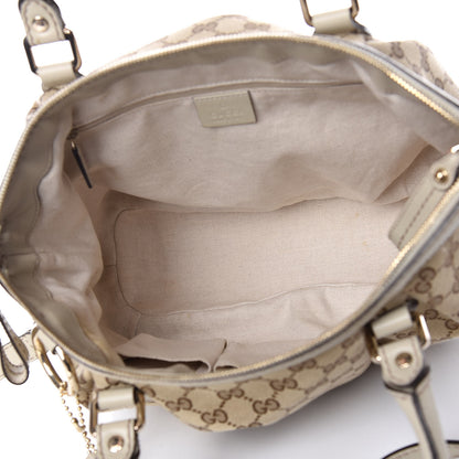 Gucci Monogram Margaux Calfskin Medium Sukey Top Handle Bag Beige Ebony Mystic White 5 of 14