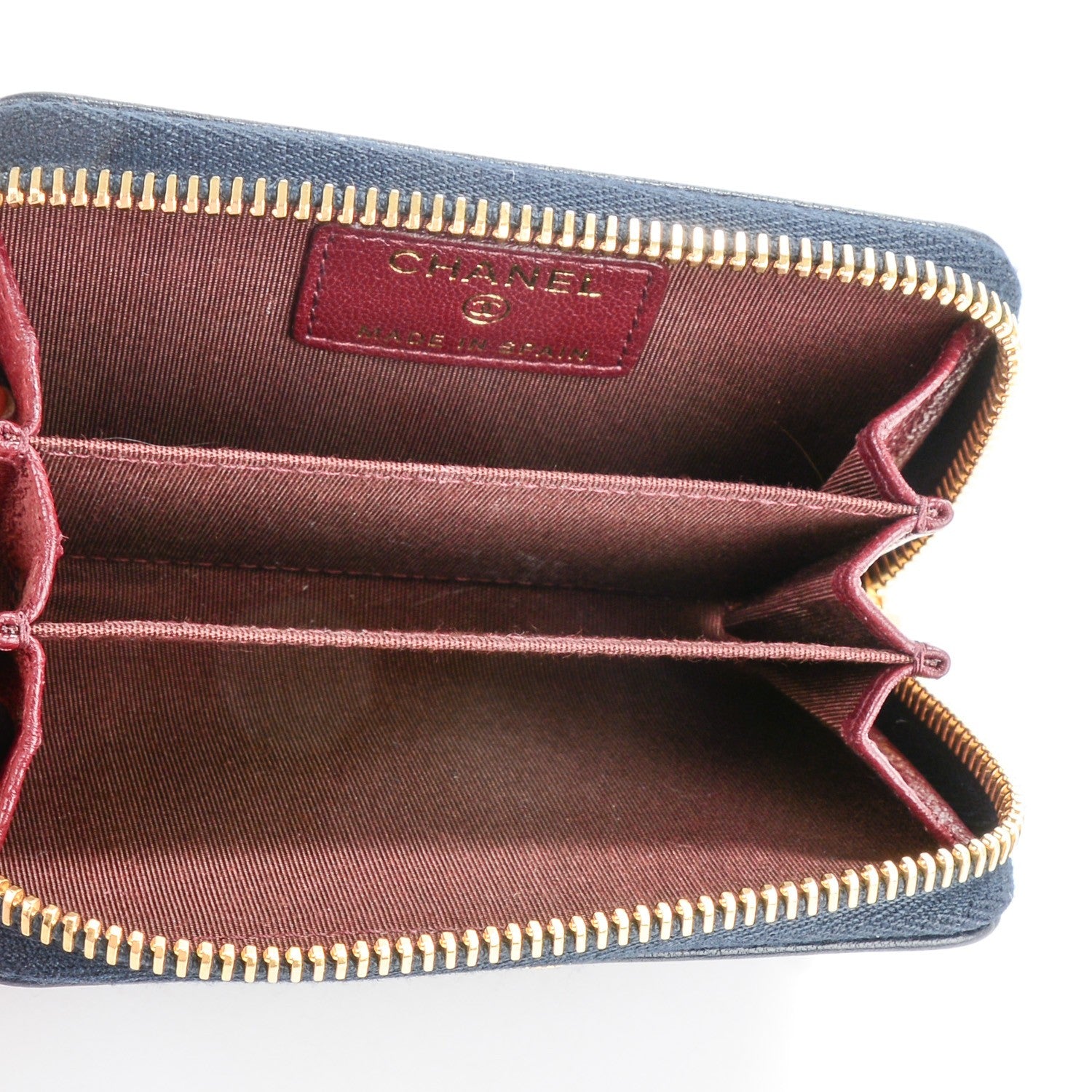 Chanel Sheepskin Quilted Mademoiselle Vintage Zip Coin Purse Navy 5 of 7