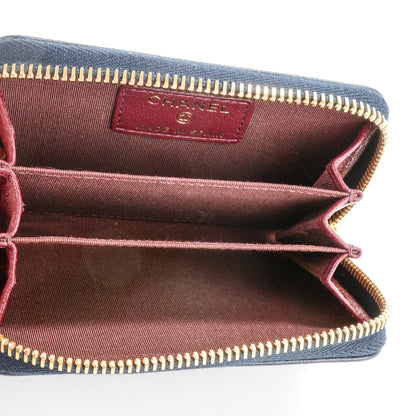 Chanel Sheepskin Quilted Mademoiselle Vintage Zip Coin Purse Navy 5 of 7