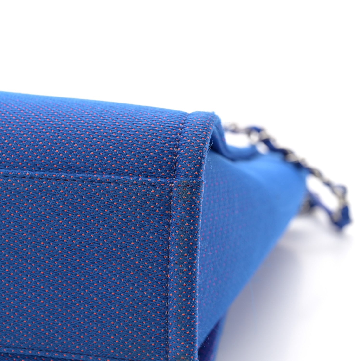 Chanel Mixed Fibers Mini Deauville Tote Blue Orange 13 of 13