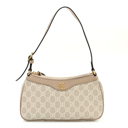 Gucci GG Supreme Monogram Textured Dollar Calfskin Small Ophidia Hobo Beige Mystic White Oatmeal 1 of 10