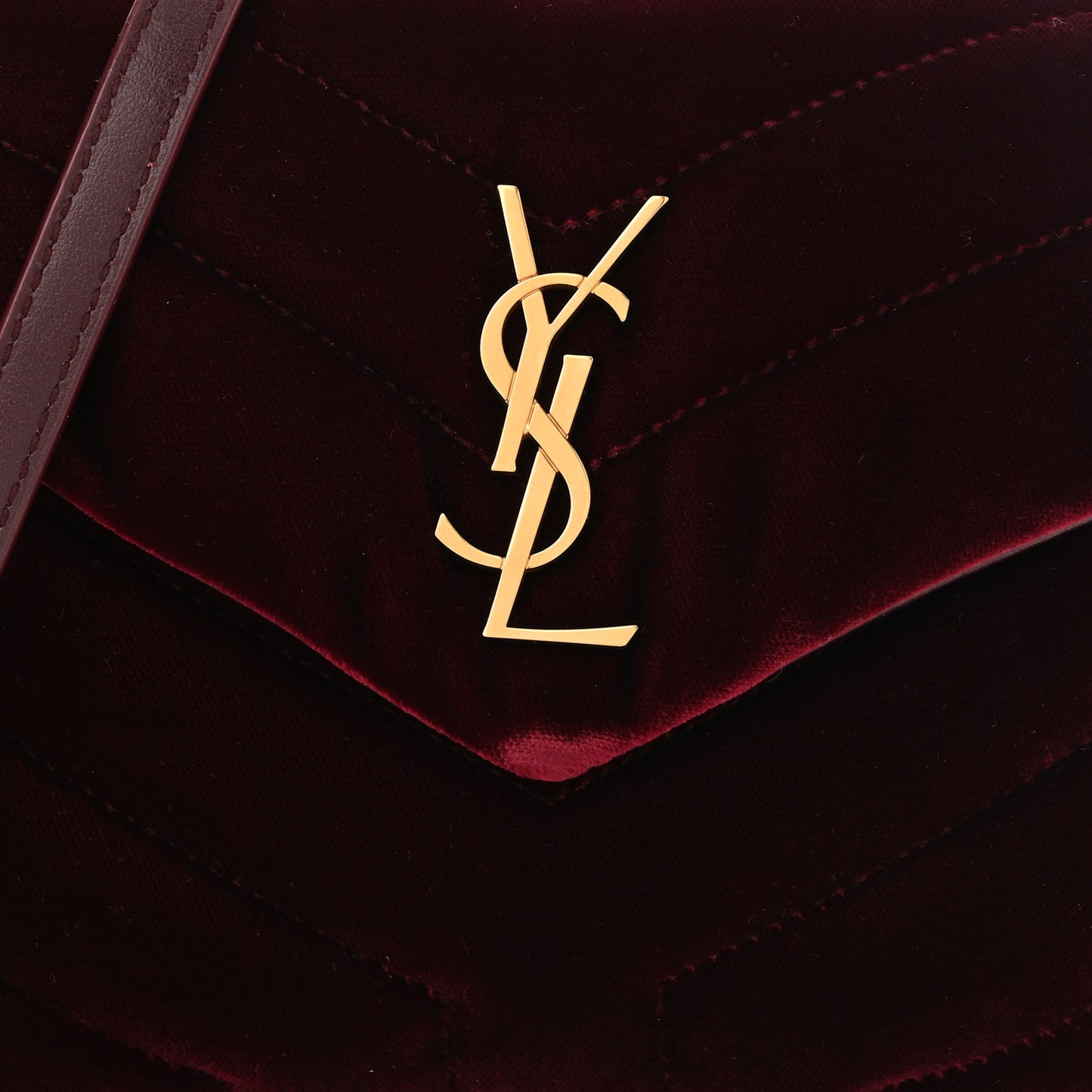 Velvet Y Quilted Monogram Toy Loulou Crossbody Bag French Burgundy