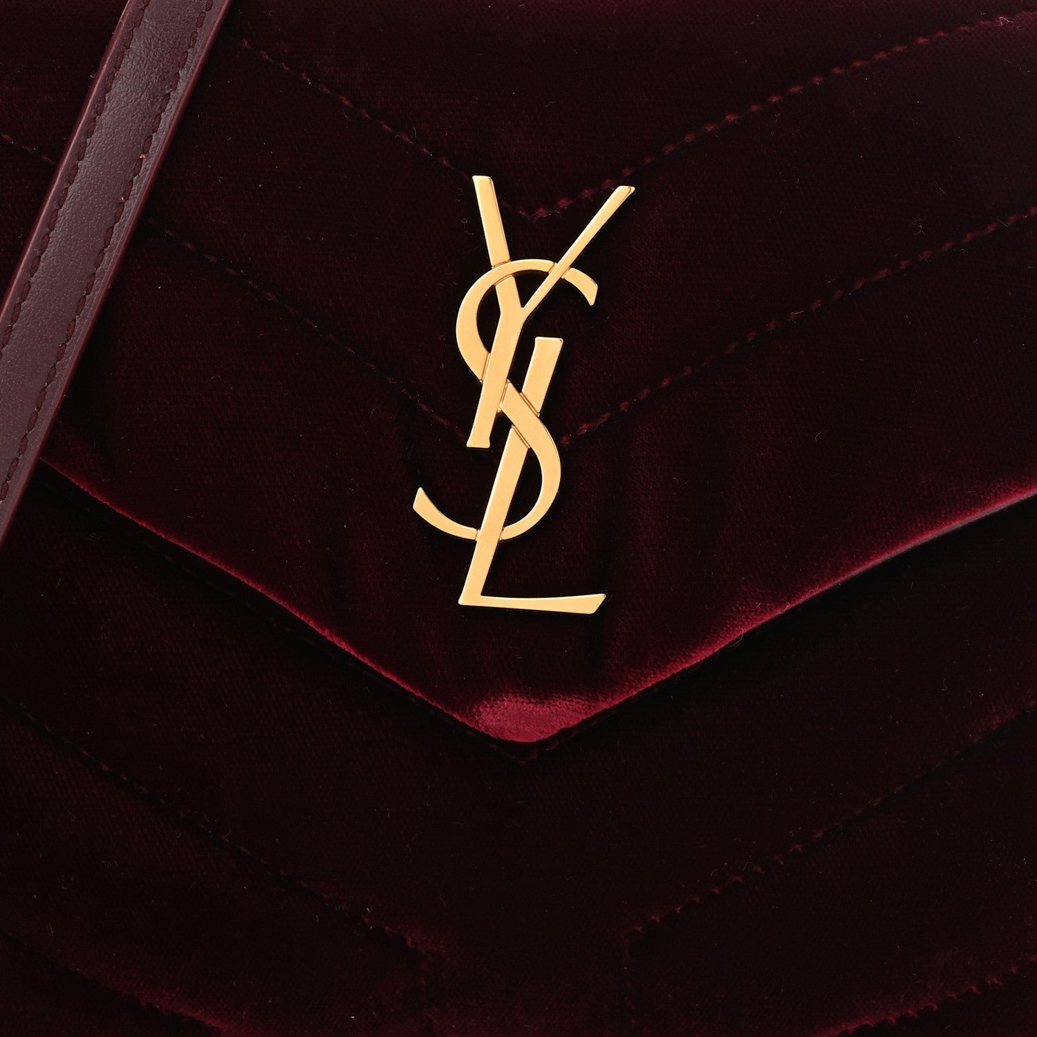 Saint Laurent Velvet Y Quilted Monogram Toy Loulou Crossbody Bag French Burgundy 8 of 10
