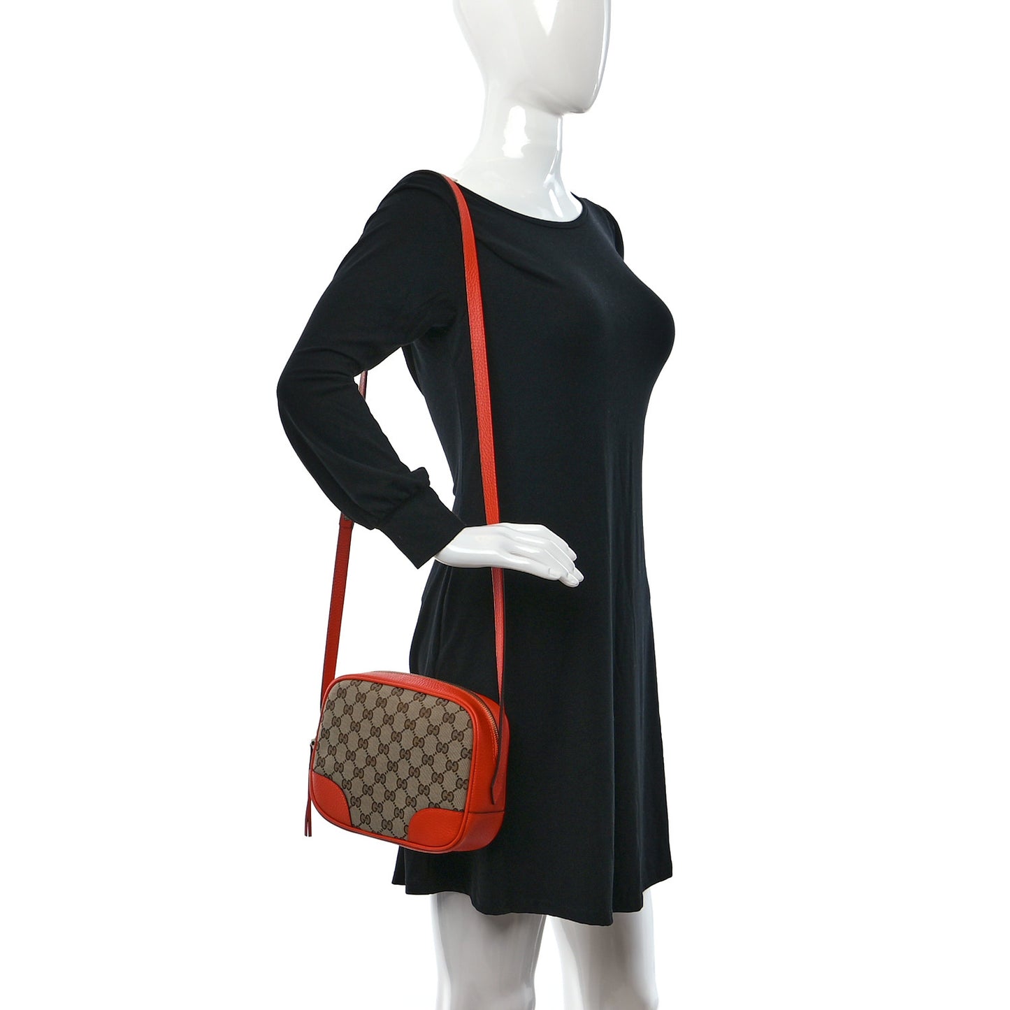 Monogram Dollar Calfskin Mini Bree Messenger Bag Beige Ebony Sun Orange
