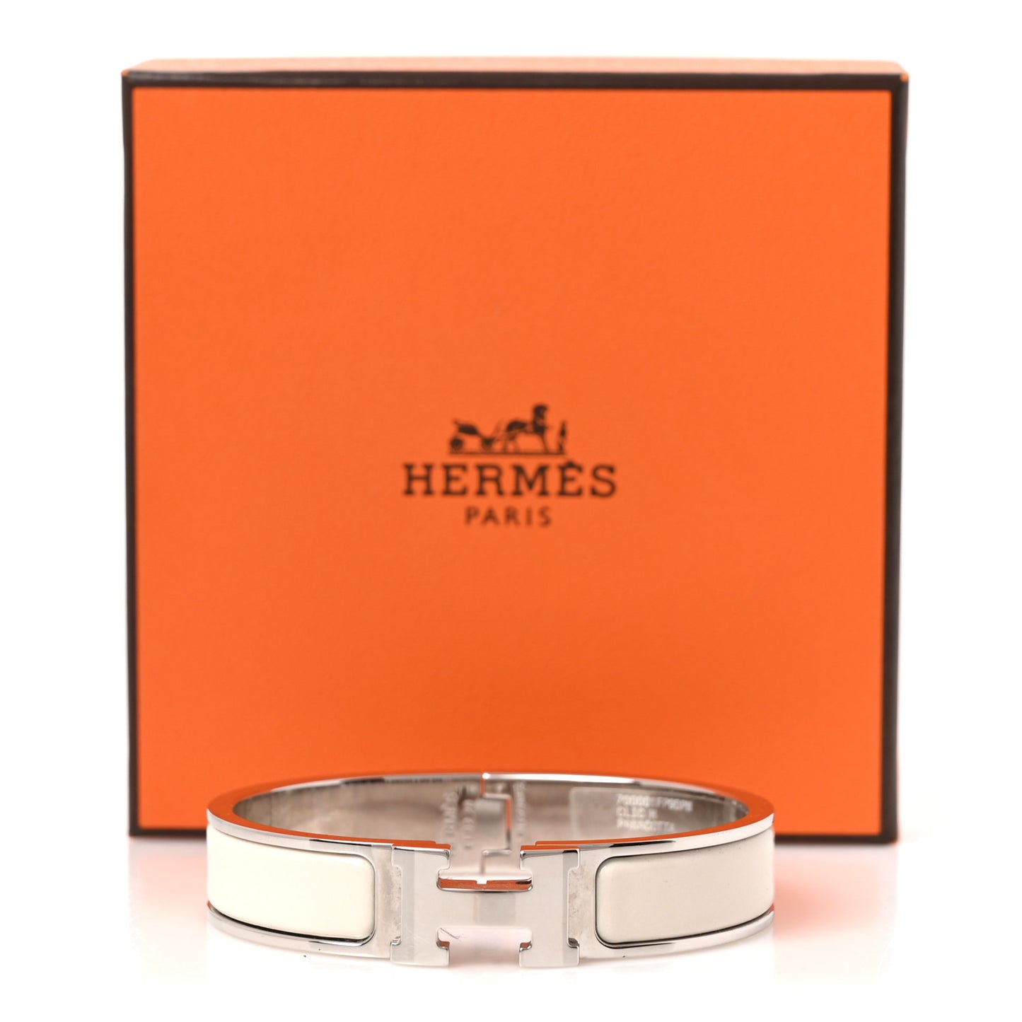 Enamel Narrow Clic Clac H Bracelet Pannacotta