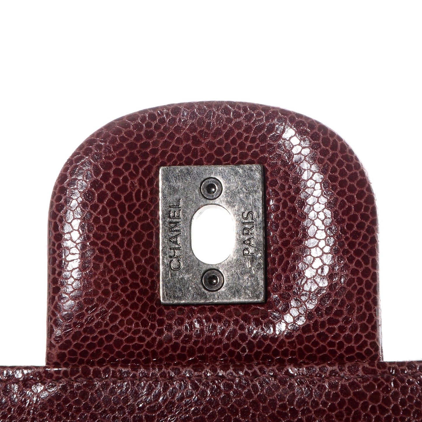 Crumpled Grained Calfskin Medium CC Crave Flap Bordeaux