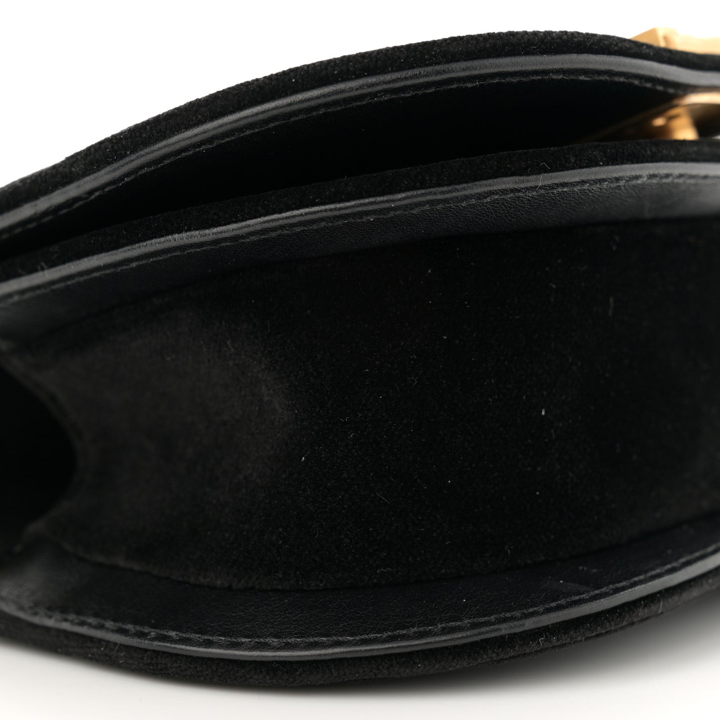 Velvet Quilted Mini Boy Messenger Bag Black