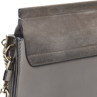 Chloe Calfskin Suede Medium Faye Shoulder Bag Motty Grey 11 of 12