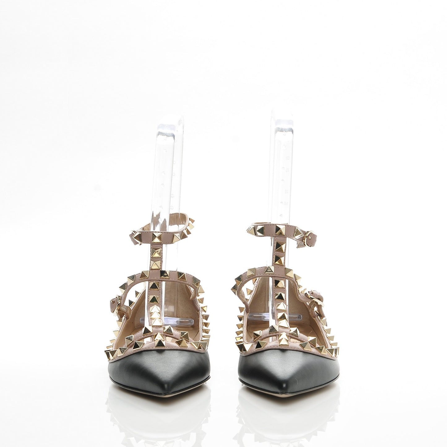 Nappa Rockstud Cage Ballerina Flats 35.5 Black Poudre