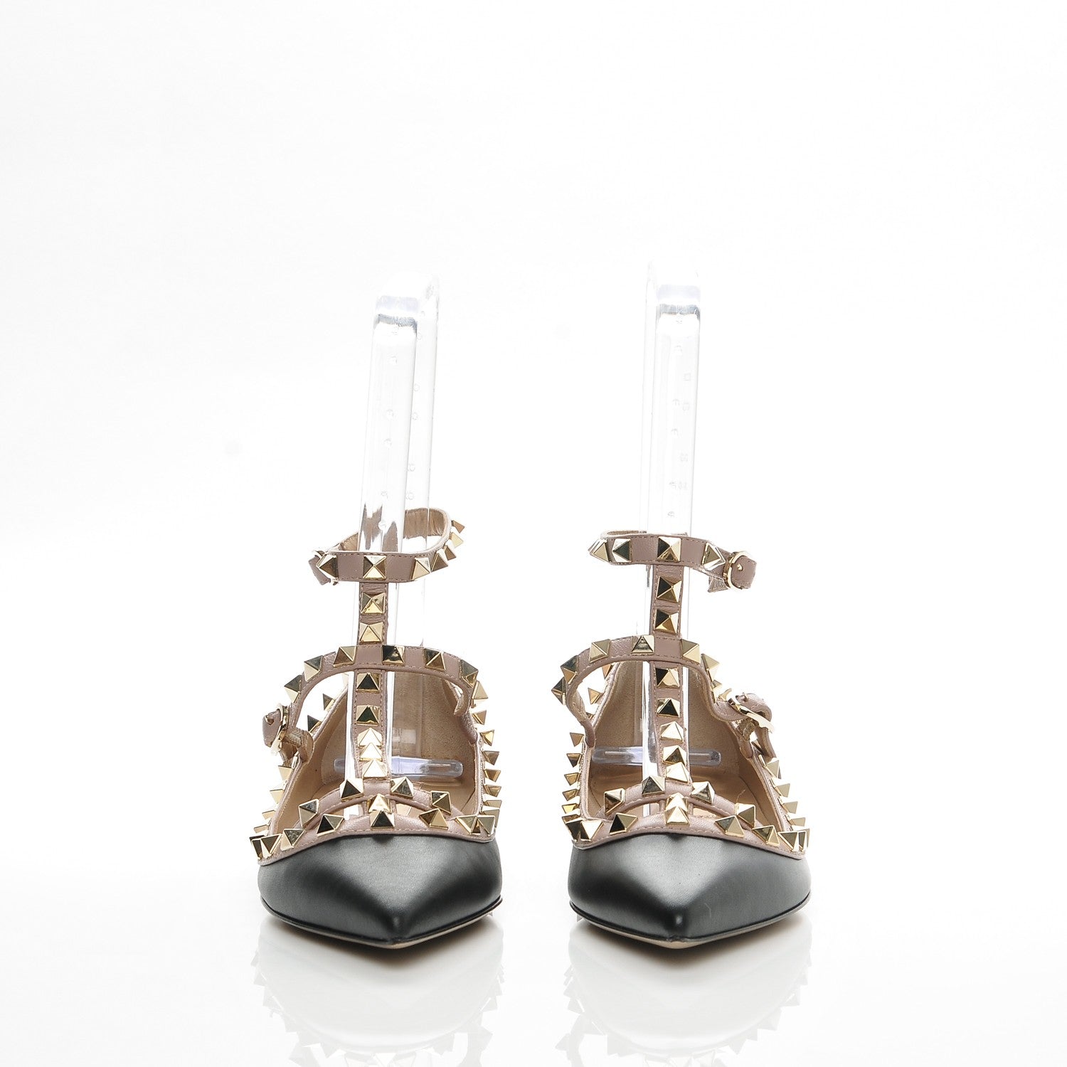 Valentino Garavani Nappa Rockstud Cage Ballerina Flats 35.5 Black Poudre 3 of 7