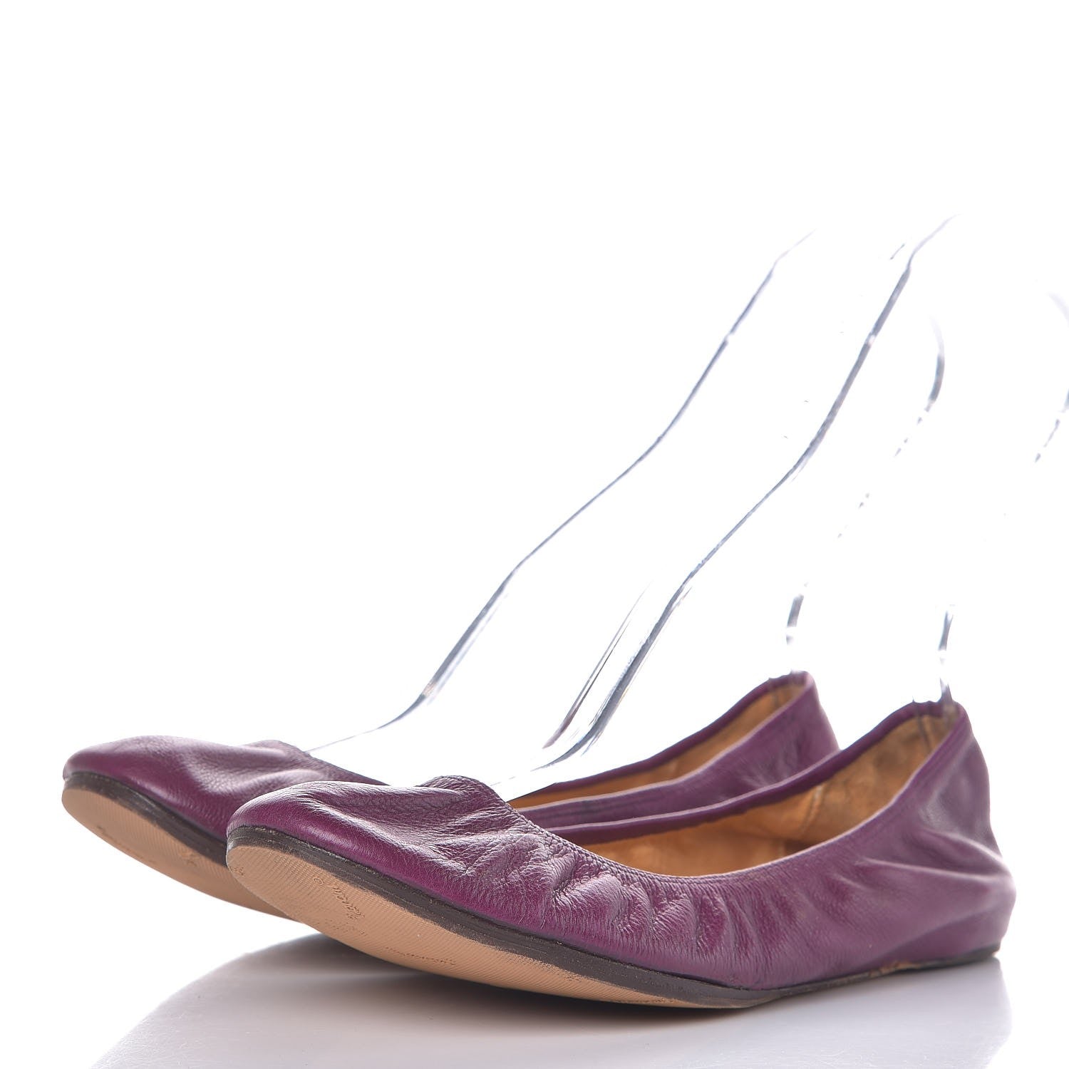 Lanvin Lambskin Elastic Ballet Flats 42 Purple 3 of 9
