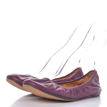 Lanvin Lambskin Elastic Ballet Flats 42 Purple 3 of 9
