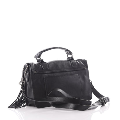 Proenza Schouler Lambskin Tiny Fringe Lux PS1 Satchel Black 2 of 9