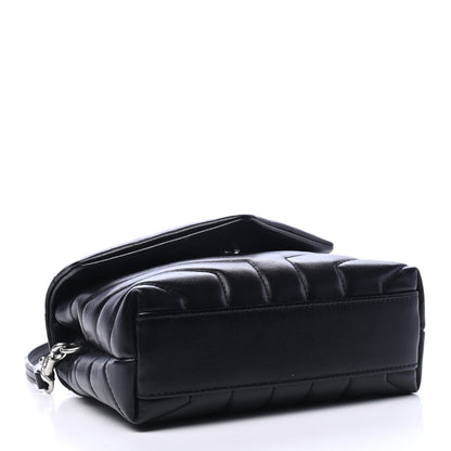 Saint Laurent Lambskin Quilted Toy Loulou Monogram Chain Satchel Black 3 of 4