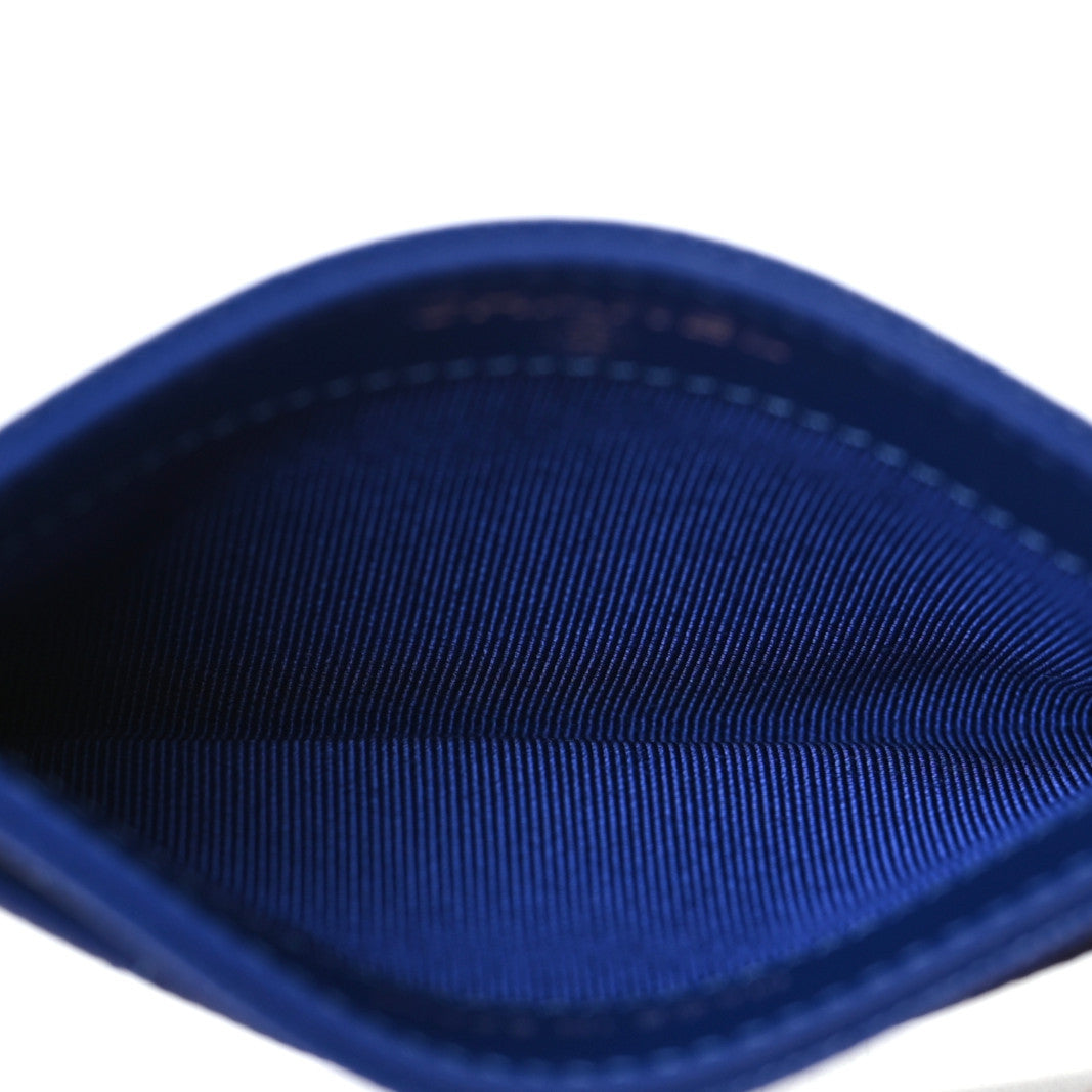 Caviar Quilted Card Holder Blue