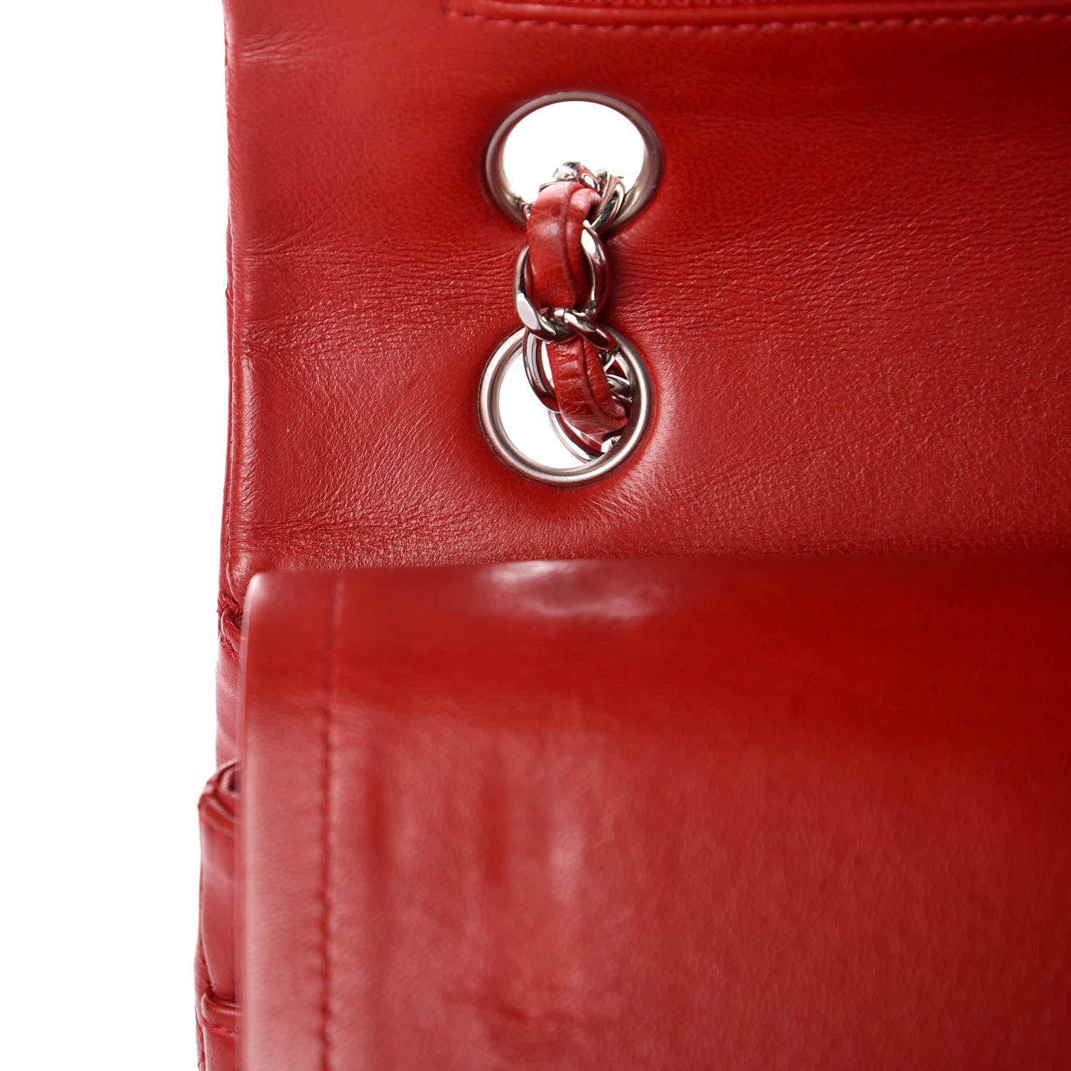 Chanel Lambskin Quilted Medium Double Flap Red 9 of 11