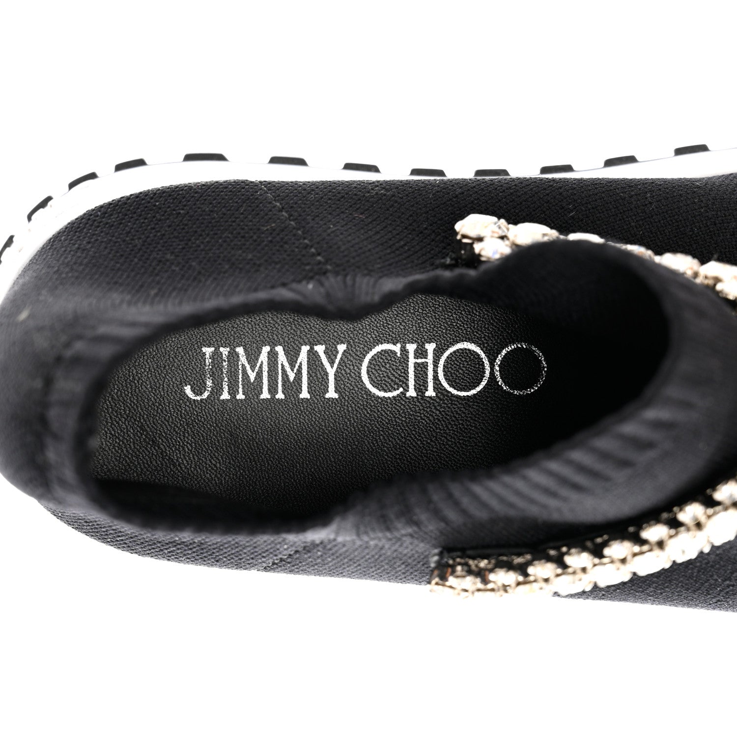 Jimmy Choo Knit Crystal Verona Sneaker 37 Black 6 of 7