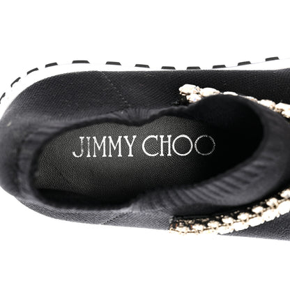 Jimmy Choo Knit Crystal Verona Sneaker 37 Black 6 of 7