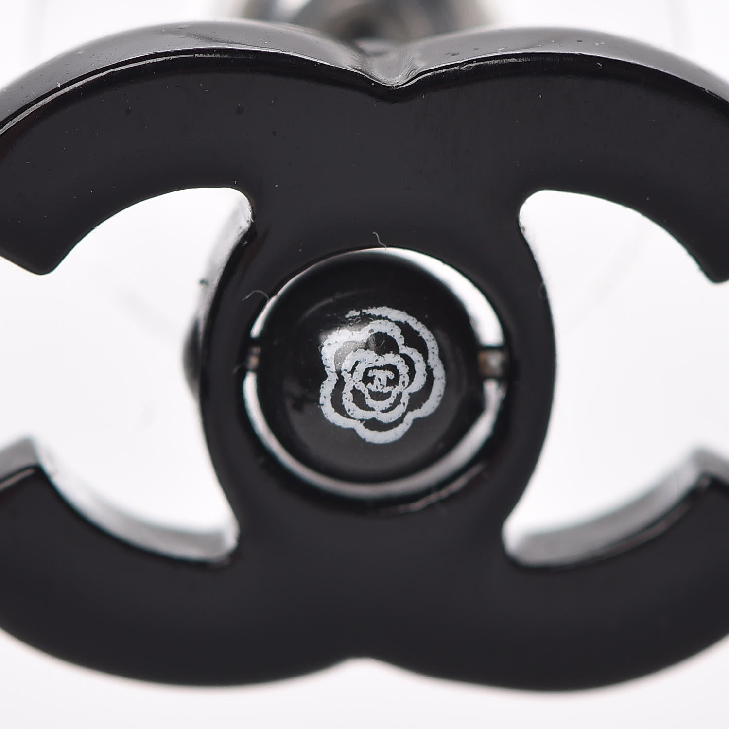 Chanel Resin CC Mademoiselle Earrings Black 5 of 6