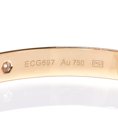 Cartier 18K Yellow Gold 4 Diamond LOVE Bracelet 17 6 of 7