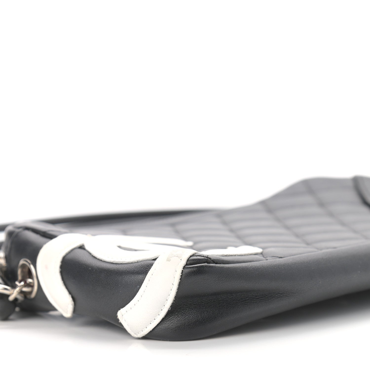 Chanel Calfskin Quilted Cambon Pochette Black White 5 of 11