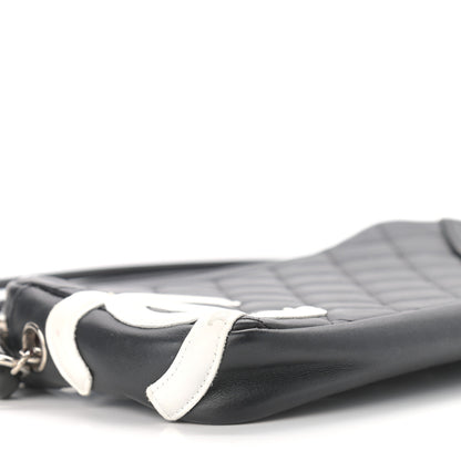 Chanel Calfskin Quilted Cambon Pochette Black White 5 of 11