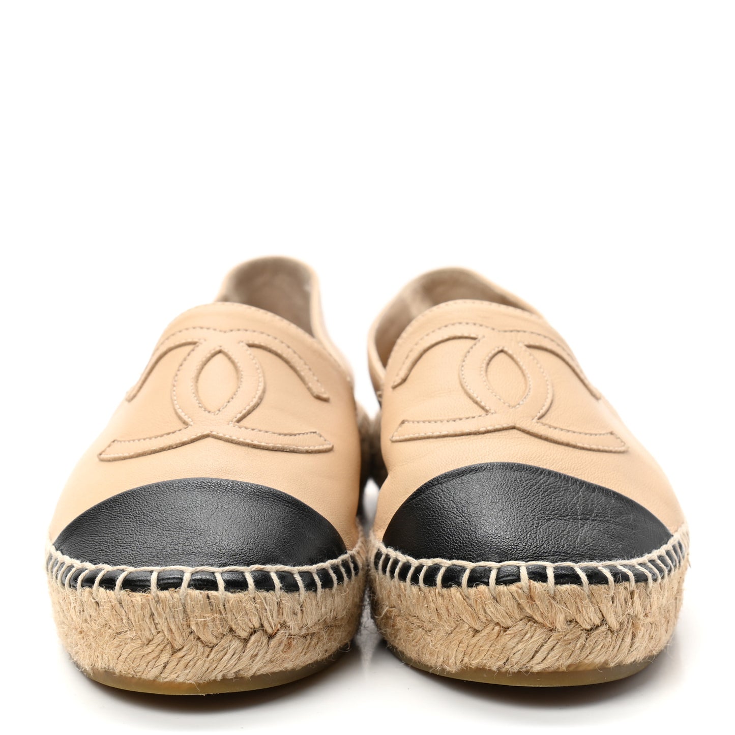 Lambskin CC Espadrilles 35 Beige Black