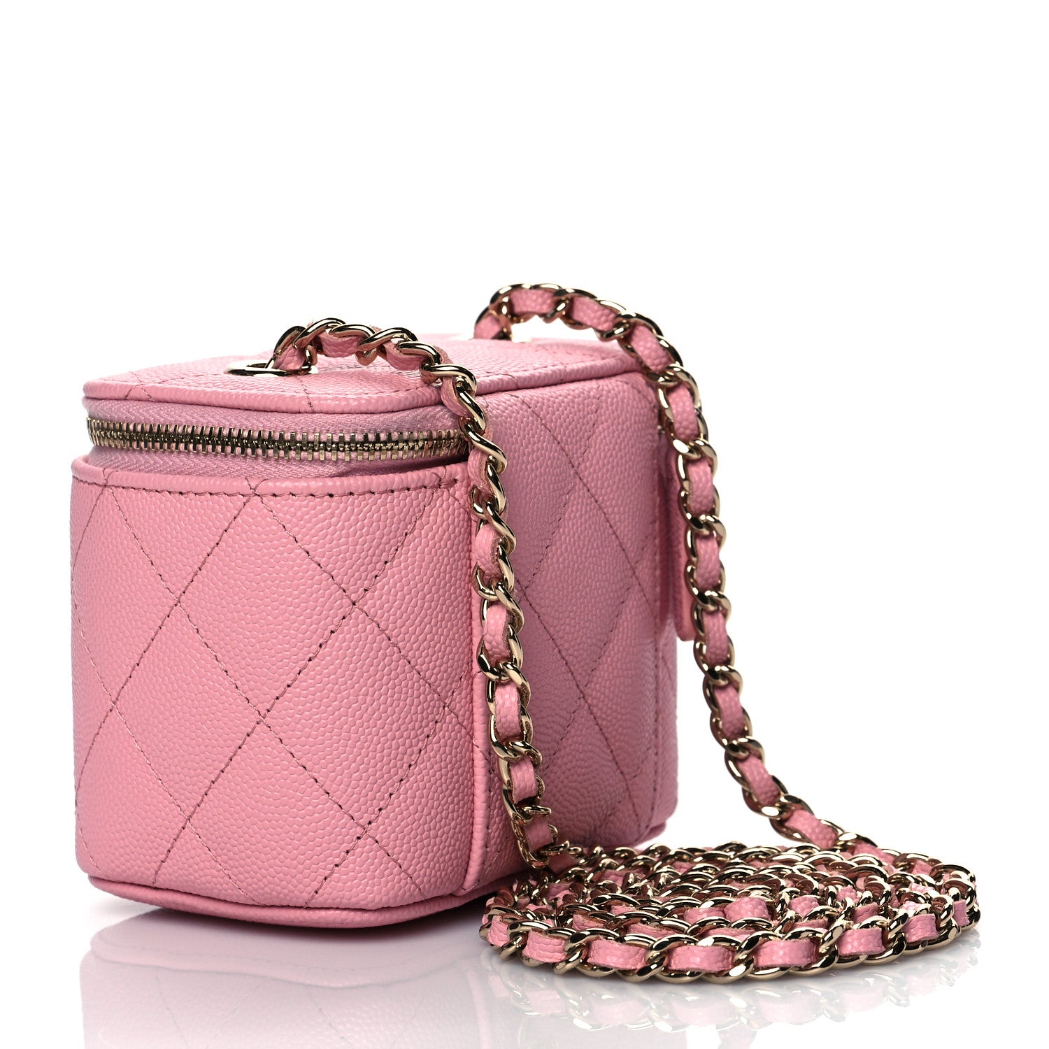 Chanel Caviar Quilted Mini Vanity Case With Chain Light Pink 2 of 10