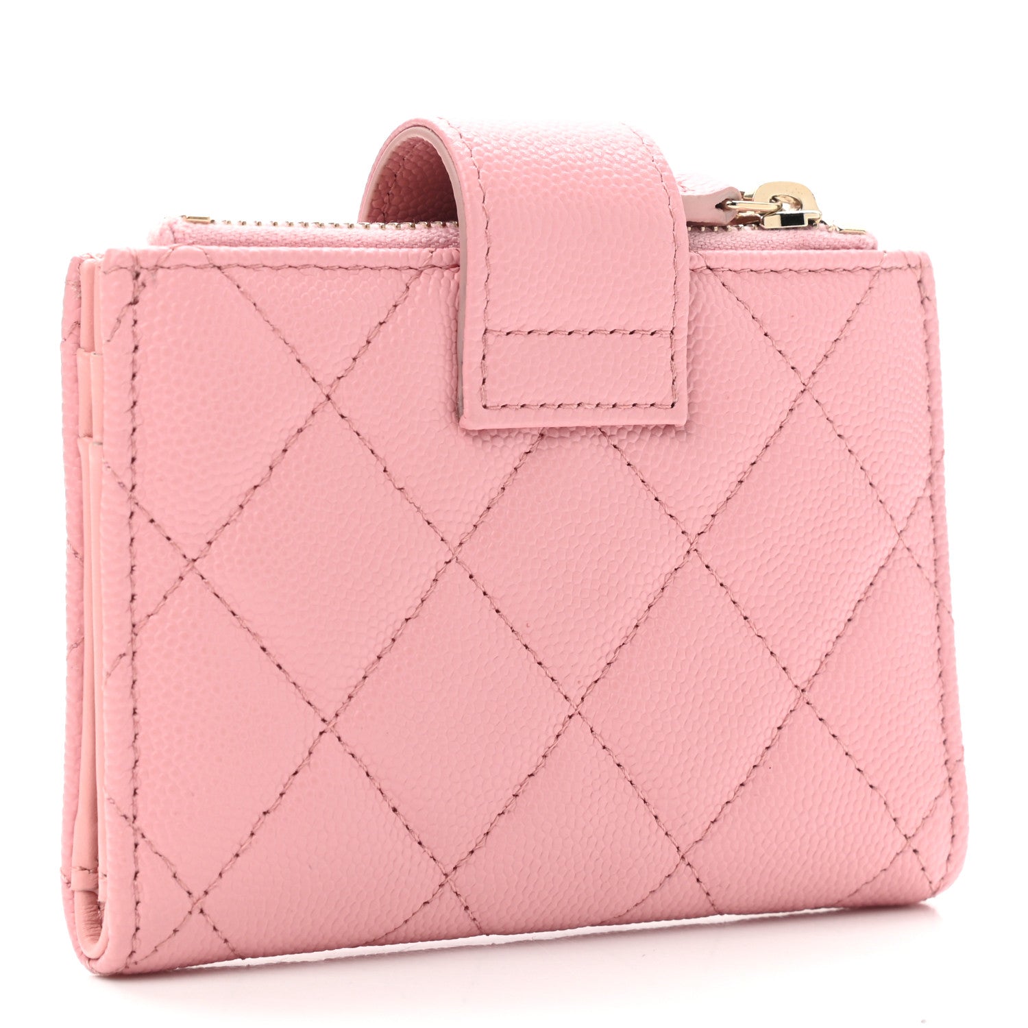Chanel Caviar Quilted Compact Zipped Pocket Wallet Pink 3 of 8