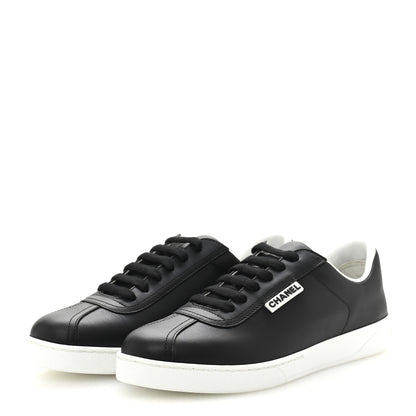 Chanel Calfskin CC Womens Sneakers 38 Black 4 of 9