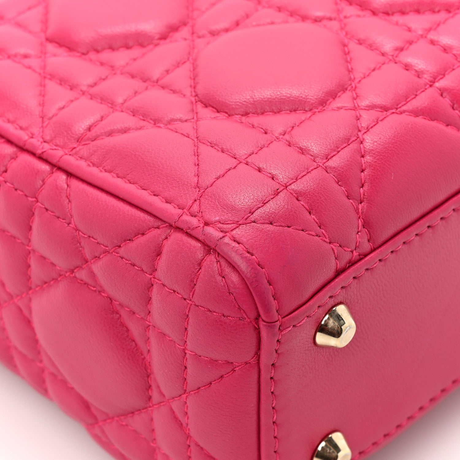 Christian Dior CHRISTIAN DIOR Lambskin Cannage Mini Lady Dior Fuchsia 12 of 17