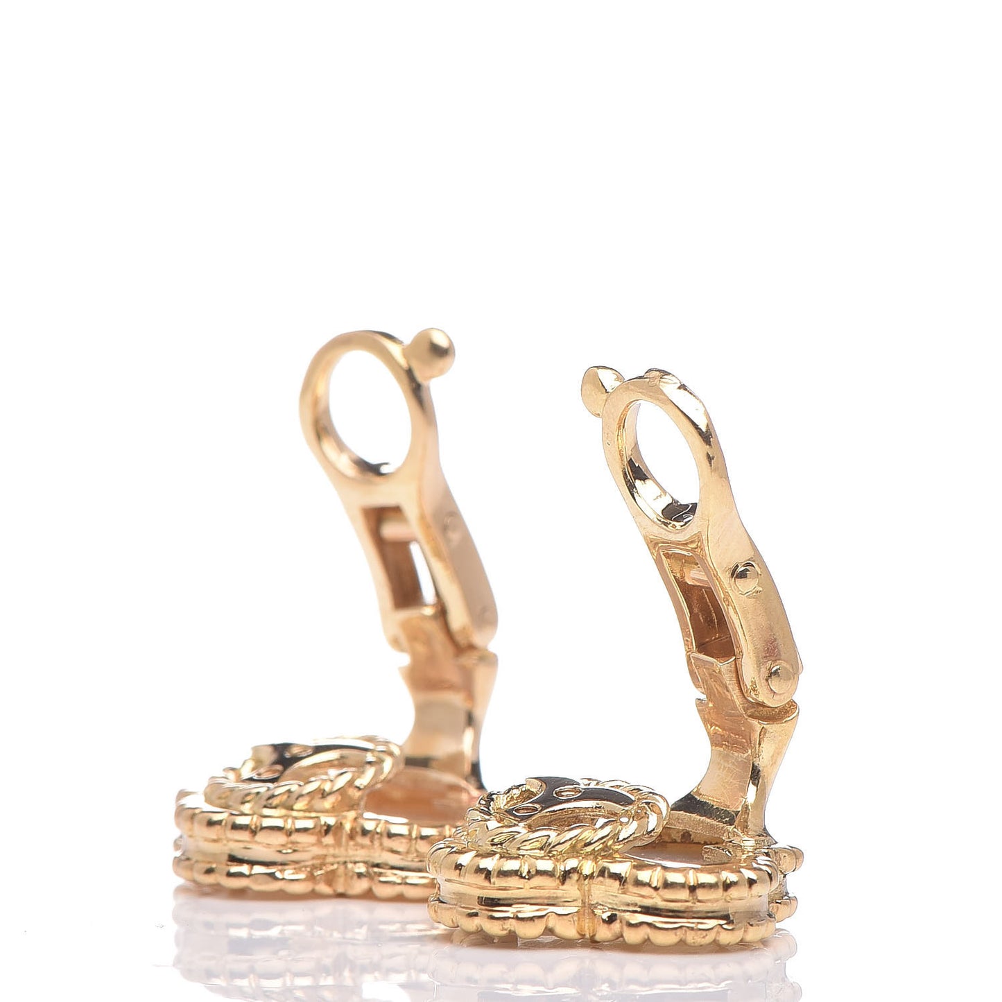 18K Yellow Gold Mother of Pearl Vintage Alhambra Clip-On Earrings