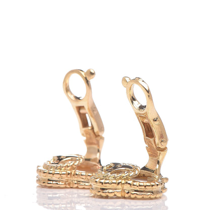 Van Cleef & Arpels 18K Yellow Gold Mother of Pearl Vintage Alhambra Clip-On Earrings 3 of 4