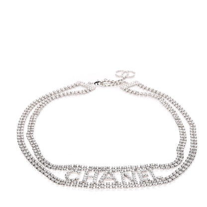 Chanel Crystal Logo Chain Belt Silver 1 of 5