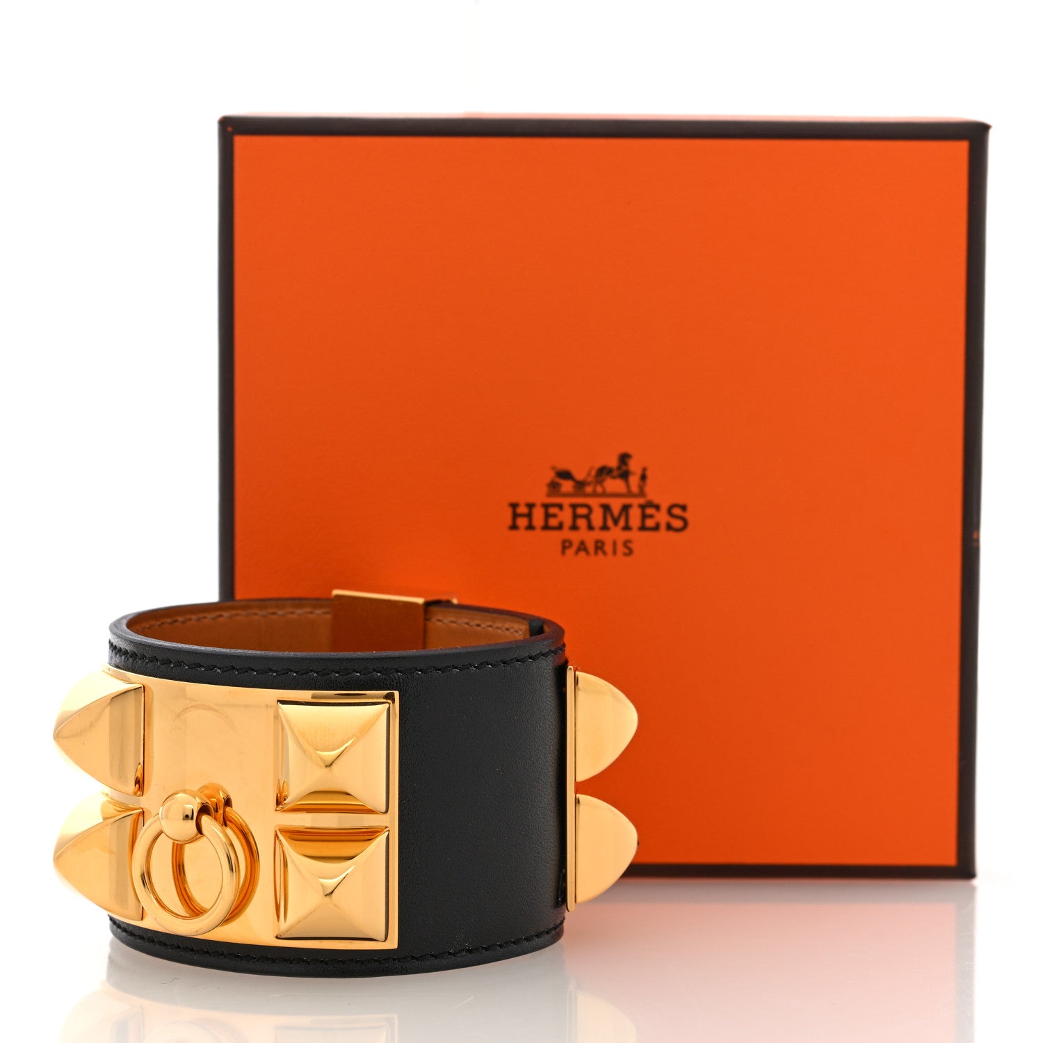 Hermes Box Collier de Chien CDC Bracelet T2 Black 5 of 5