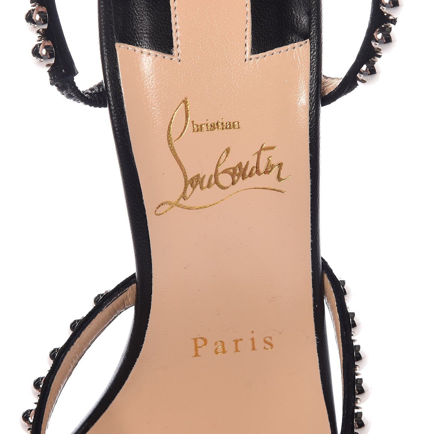 Shiny Nappa Suede Galeria 100 Sandals 36.5 Black Silver