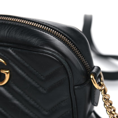 Gucci Calfskin Matelasse Mini GG Marmont Chain Shoulder Bag Black 14 of 14