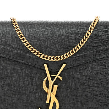 Saint Laurent Grain De Poudre Monogram Cassandra Chain Wallet Black 8 of 11