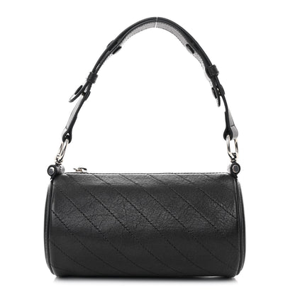 Gucci Sakai Be Green Calfskin Diagonal Stitched Mini Blondie Barrel Shoulder Bag Black 1 of 9