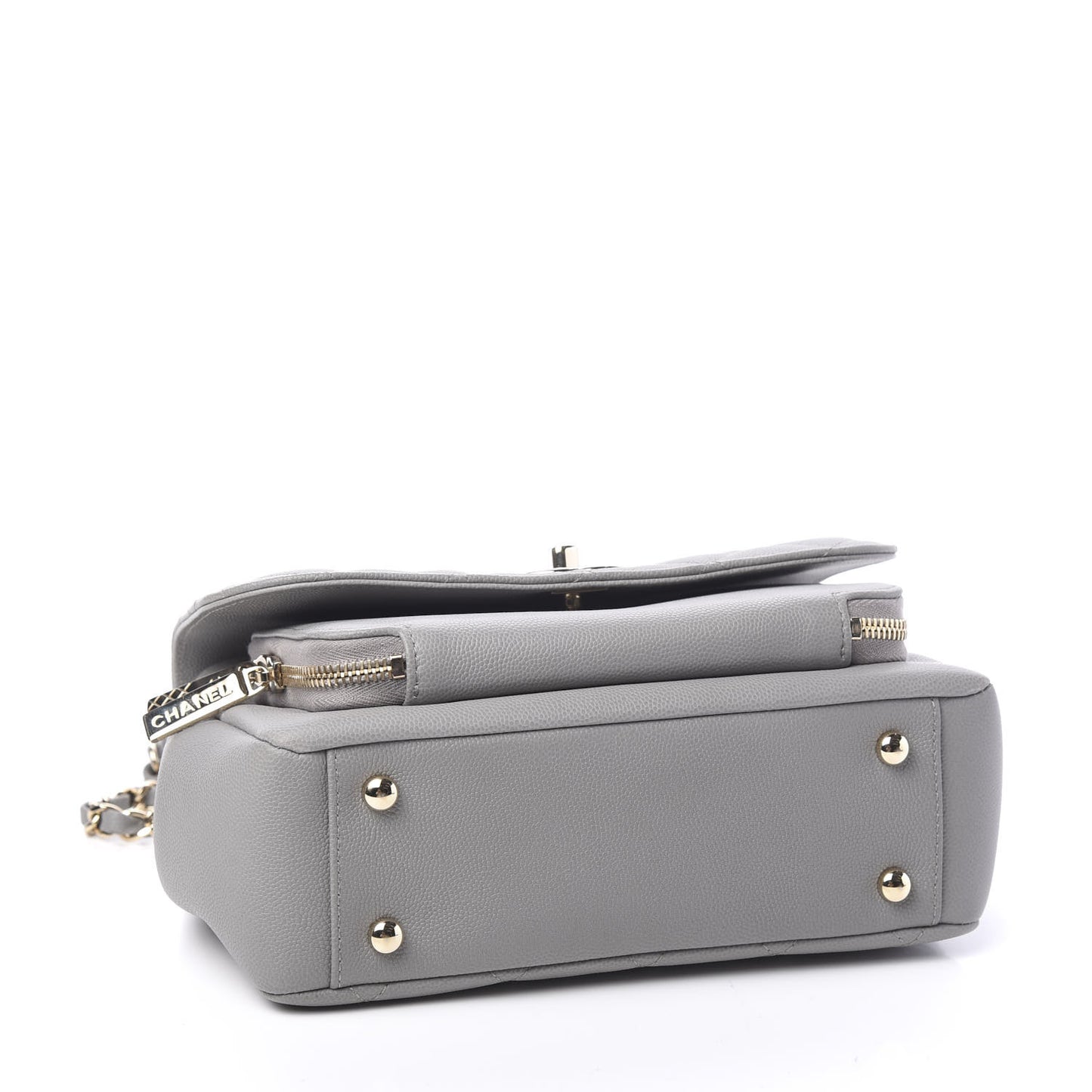 Caviar Quilted Medium Business Affinity Flap Grey