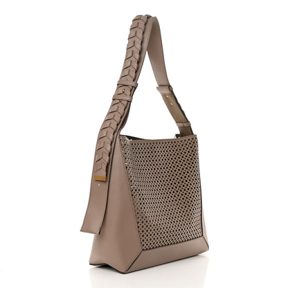 Stella McCartney Alter Nappa Perforated Braided Shoulder Bag Dark Beige 3 of 14