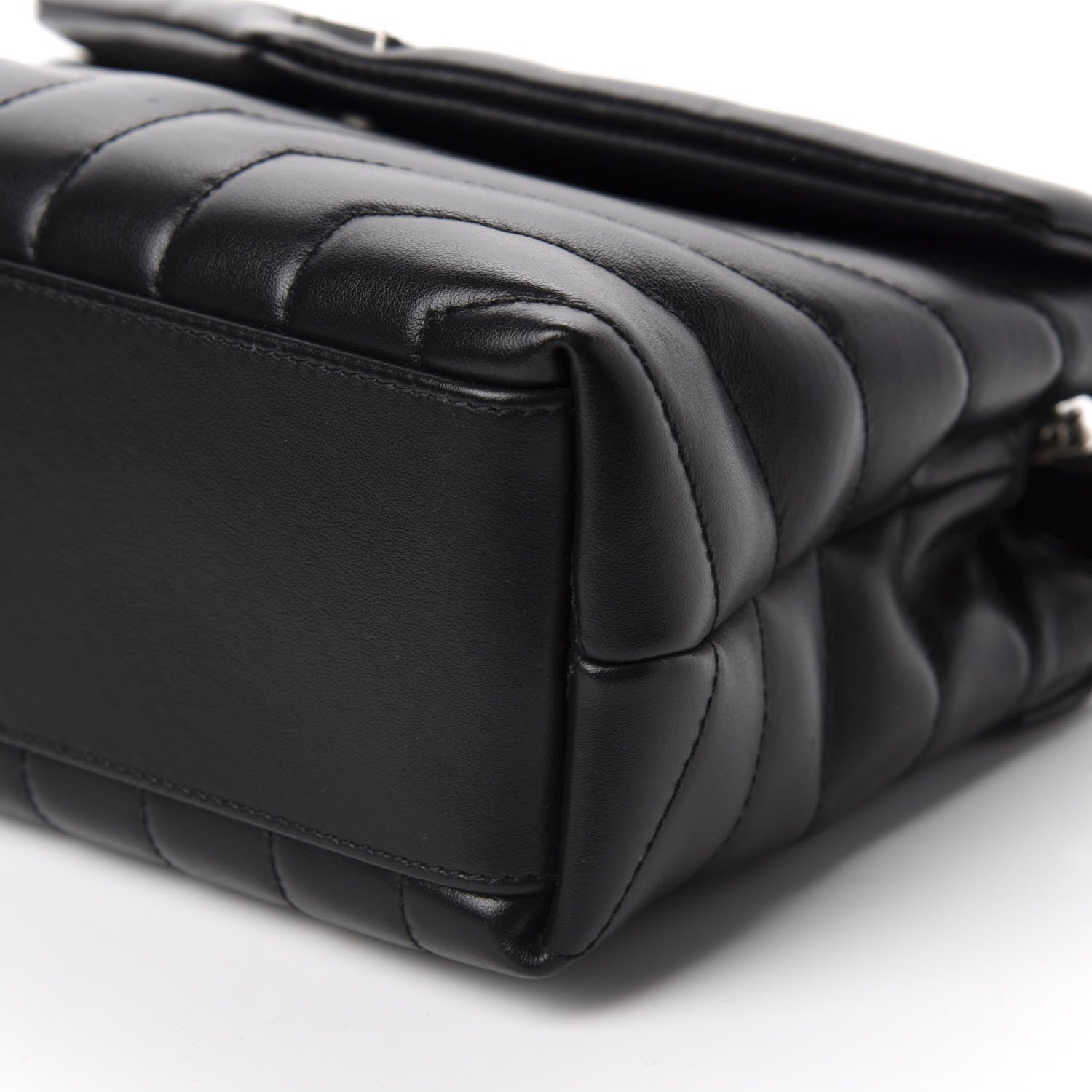 Saint Laurent Calfskin Y Quilted Monogram Small Loulou Chain Satchel Black 7 of 11