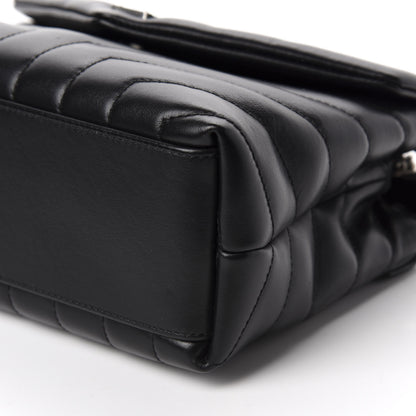 Saint Laurent Calfskin Y Quilted Monogram Small Loulou Chain Satchel Black 7 of 11