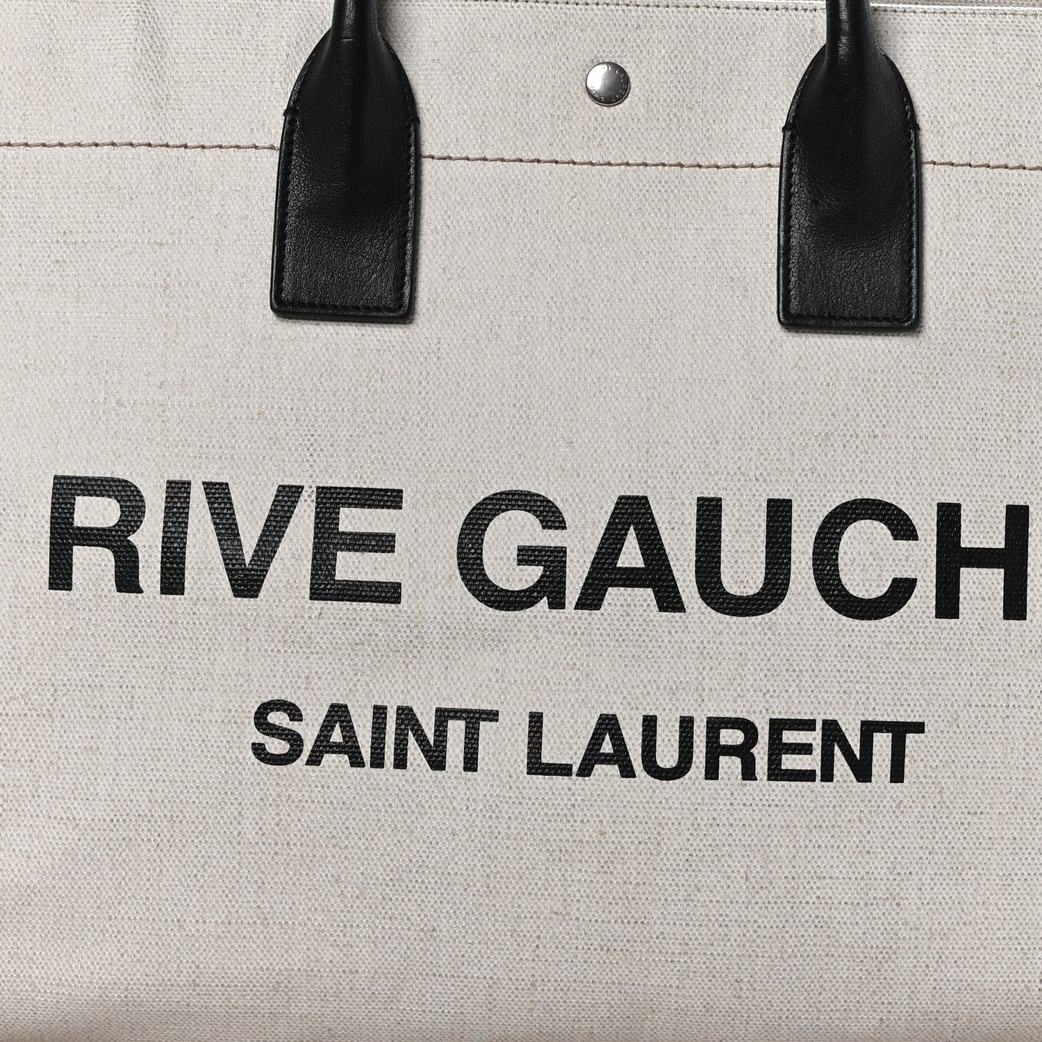 Saint Laurent SAINT LAURENT Linen Calfskin Rive Gauche Tote Optic White 8 of 10
