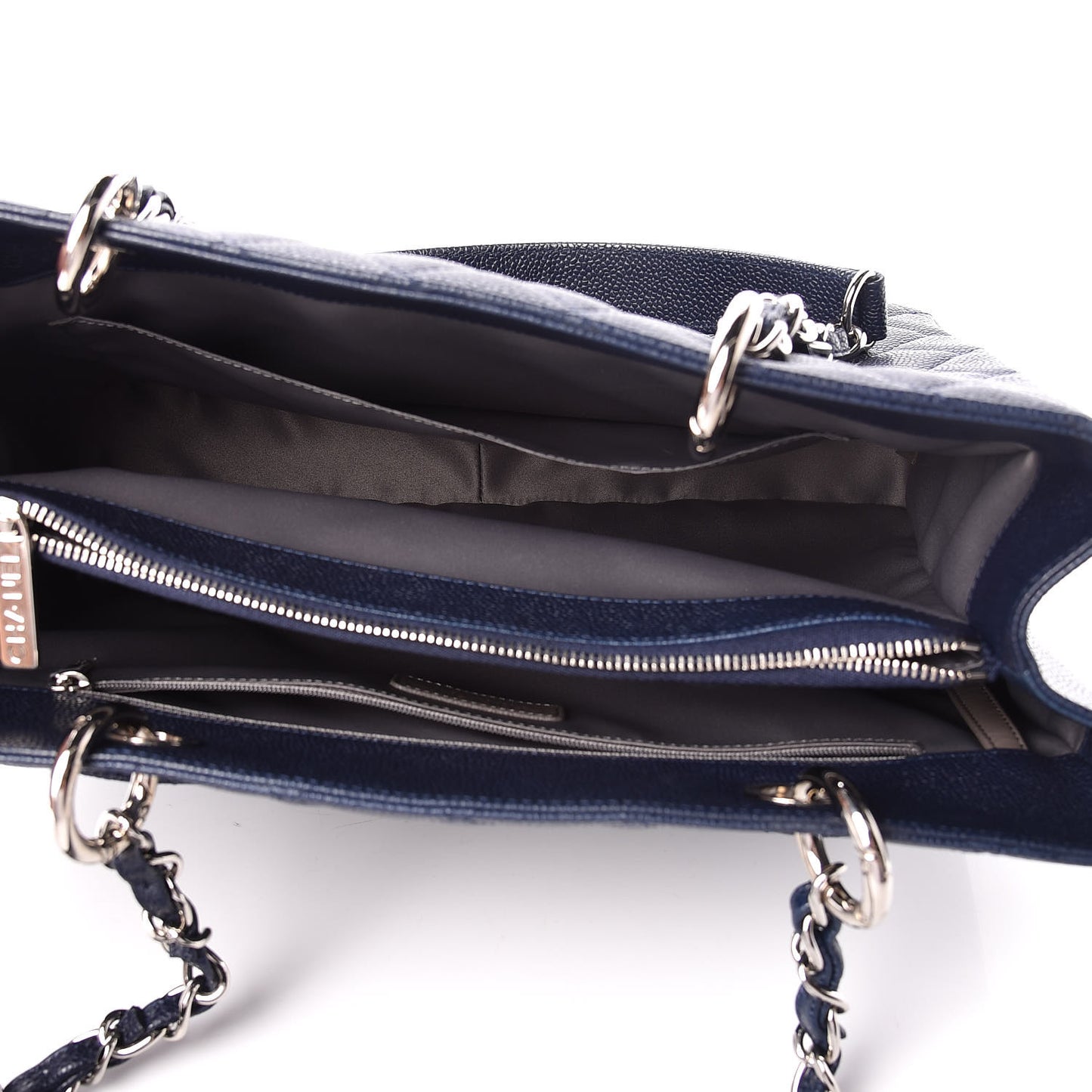 Caviar Quilted Grand Shopping Tote GST Navy Blue
