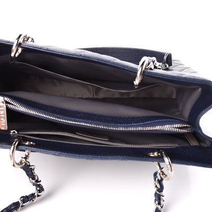 Chanel Caviar Quilted Grand Shopping Tote GST Navy Blue 7 of 10